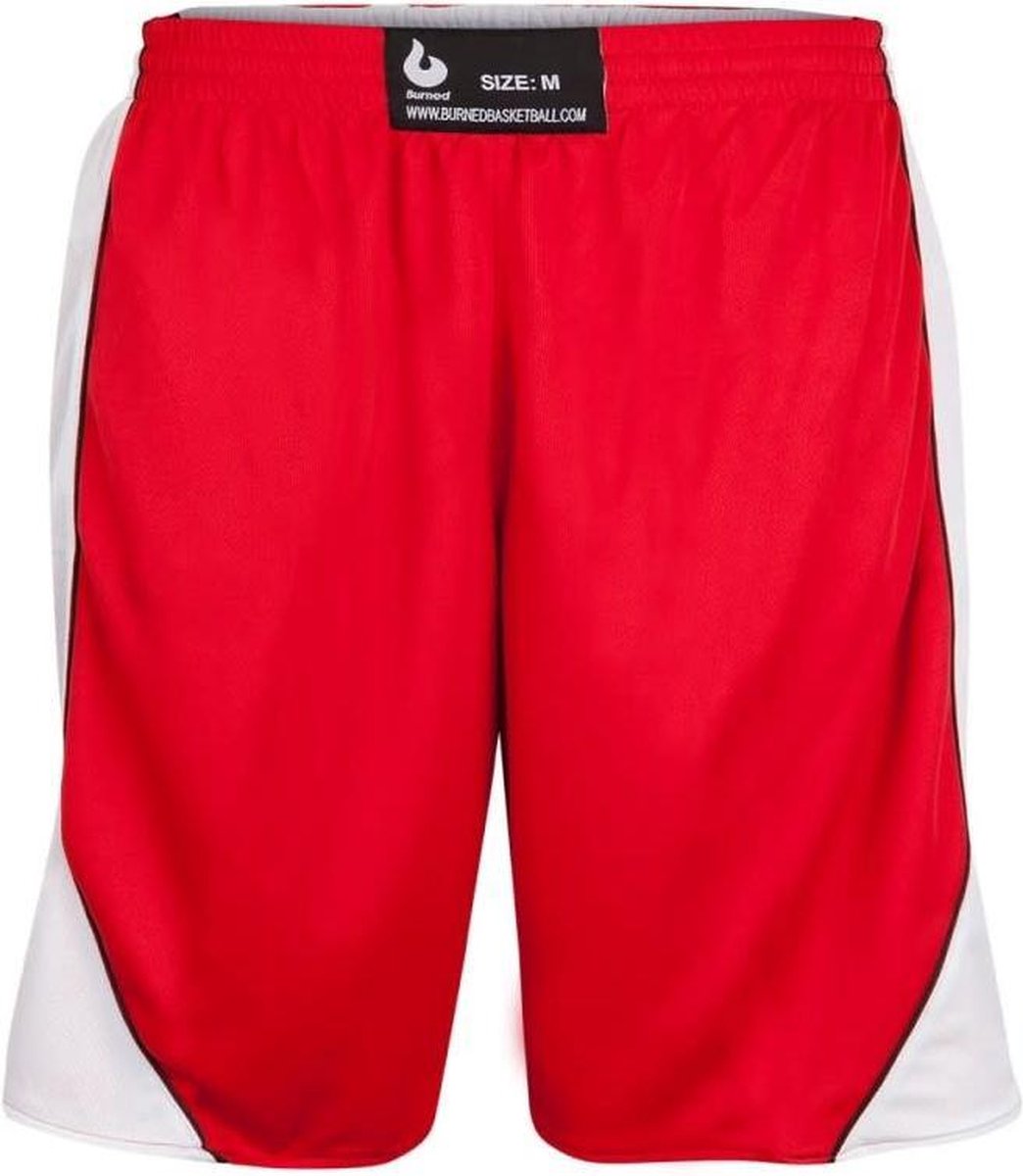 Burned Dubbelzijdig Short - Sportbroek - Rood / Wit - XXS