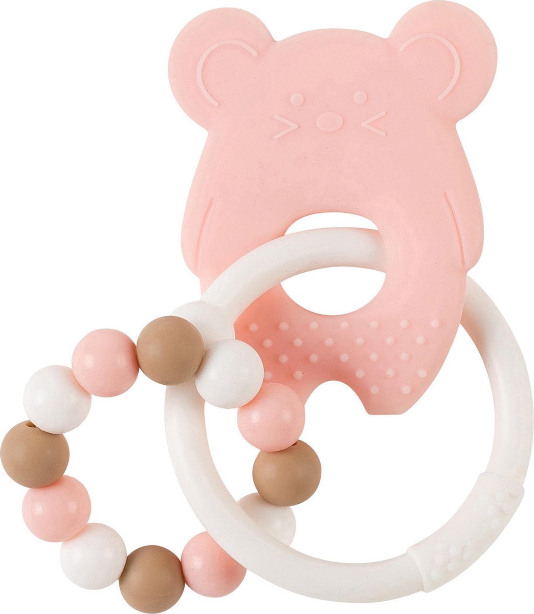 Nattou Muis Silicone - Bijtring - Roze - BPA Vrij