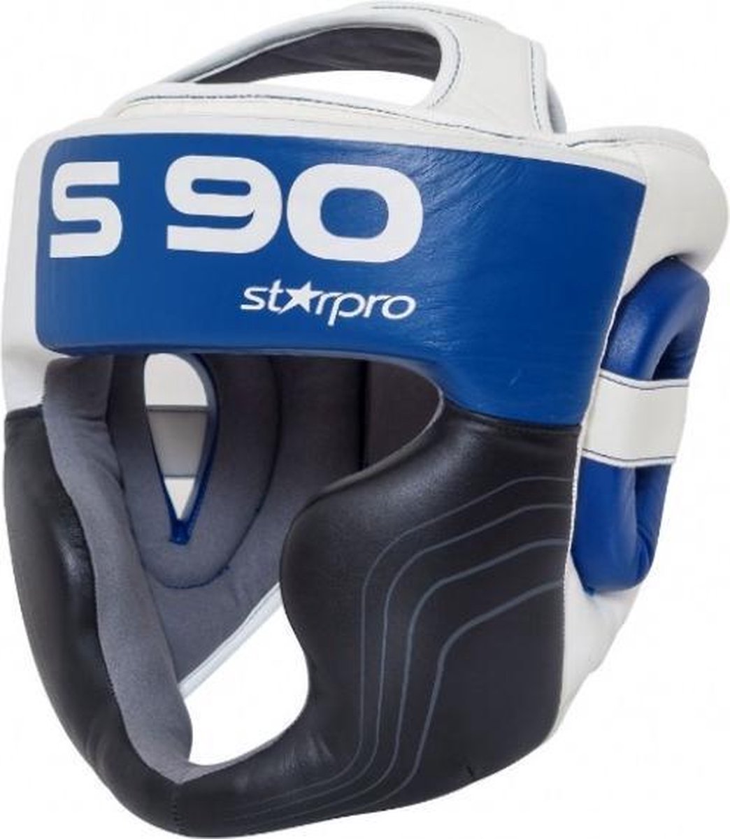 Hoofdbeschermer Super Pro Starpro S90 Zwart-Wit-Blauw L