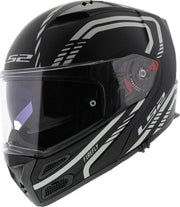 LS2 FF324 Metro Firefly Systeemhelm - Motorhelm - Mat Zwart Wit - Maat L