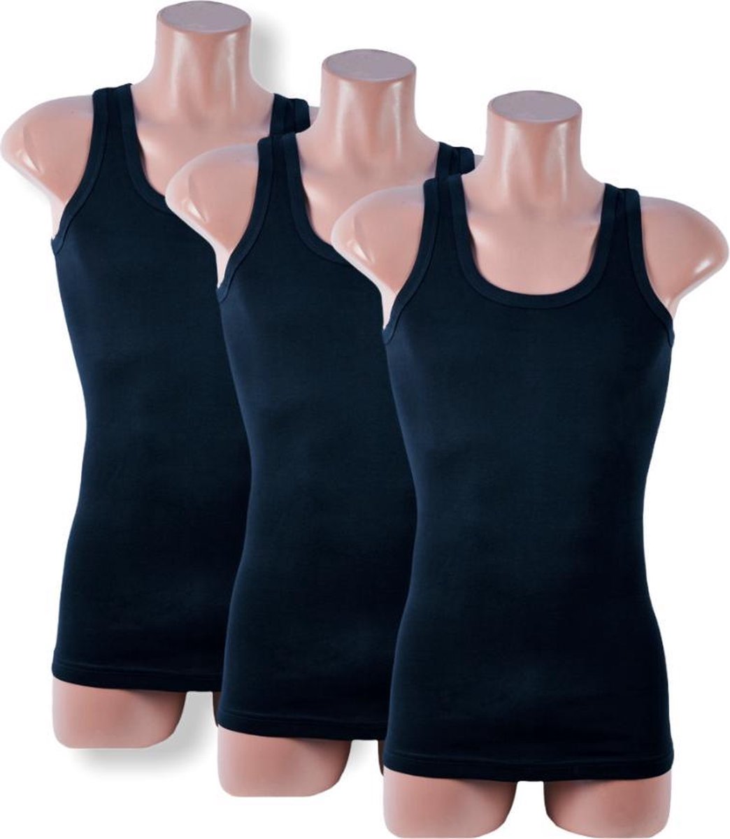 3 Pack Top kwaliteit hemd - 100% katoen - Zwart - Maat L