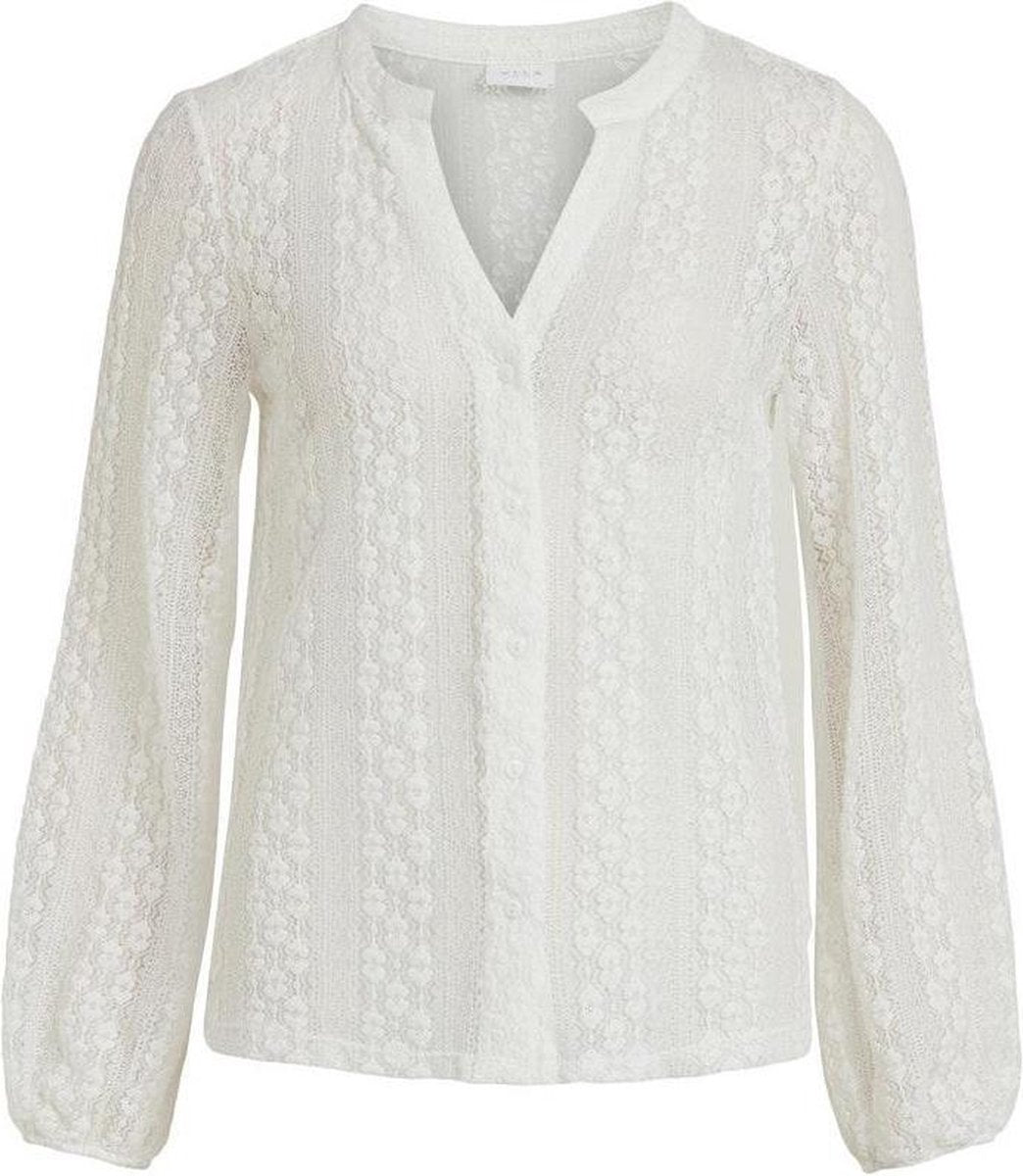 Vijennie V-neck L/s Shirt 14066035 Cloud Dancer