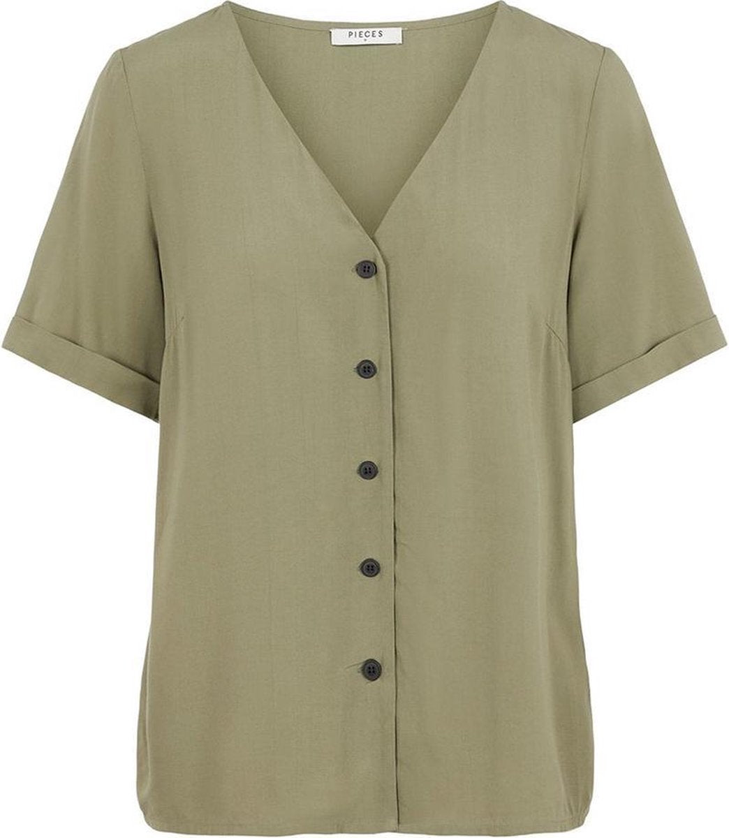 Pccecilie Ss Top Noos Bc 17100686 Deep Lichen Green