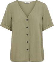 Pccecilie Ss Top Noos Bc 17100686 Deep Lichen Green