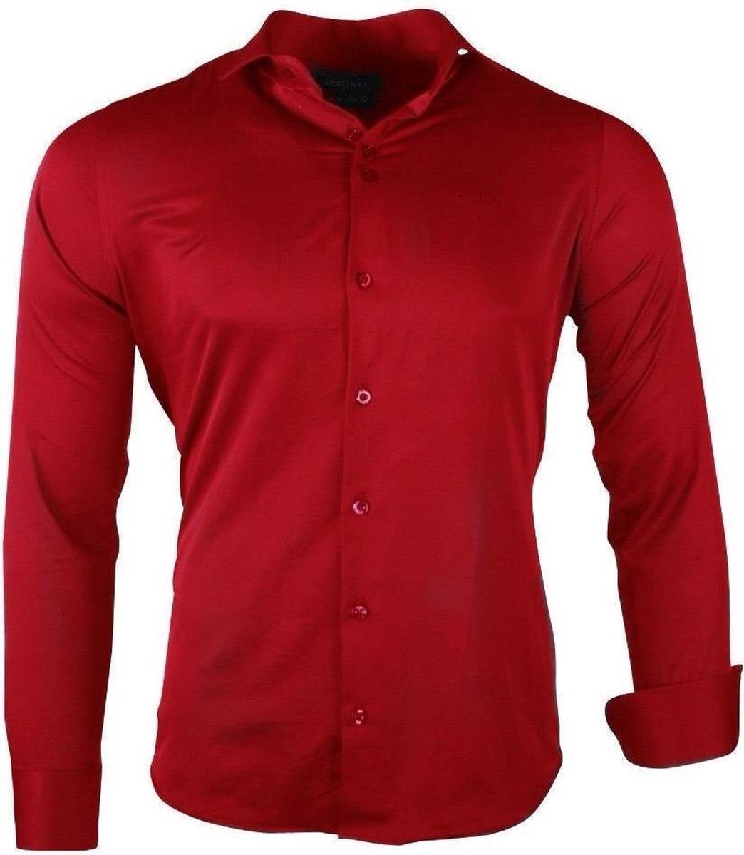 Ferlucci - Heren Overhemd - Napoli - Slim Fit - Stretch - Rood