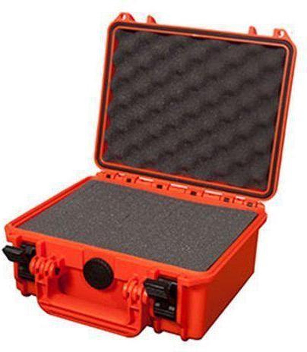 MAX235H105S Waterdichte koffer oranje met plukfoam binnenmaten 23