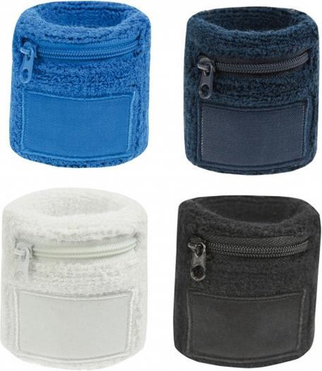 Zweetband met ritsje Navy