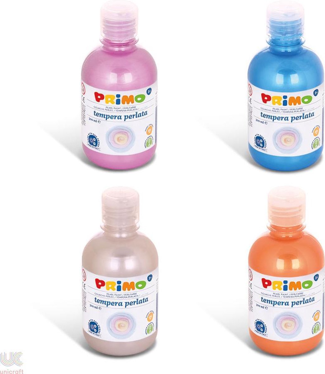 Primo - Plakkaatverf parelmoer - 300ml - Set - 4 stuks