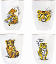 Koffie beker set van 4 - 10 cm - koffie mokken - mokken en bekers - koffie mokken set - koffie beker - thee mok