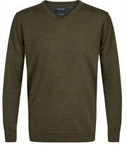 Profuomo Originale Slim Fit - heren trui wol - army groen -  Maat M