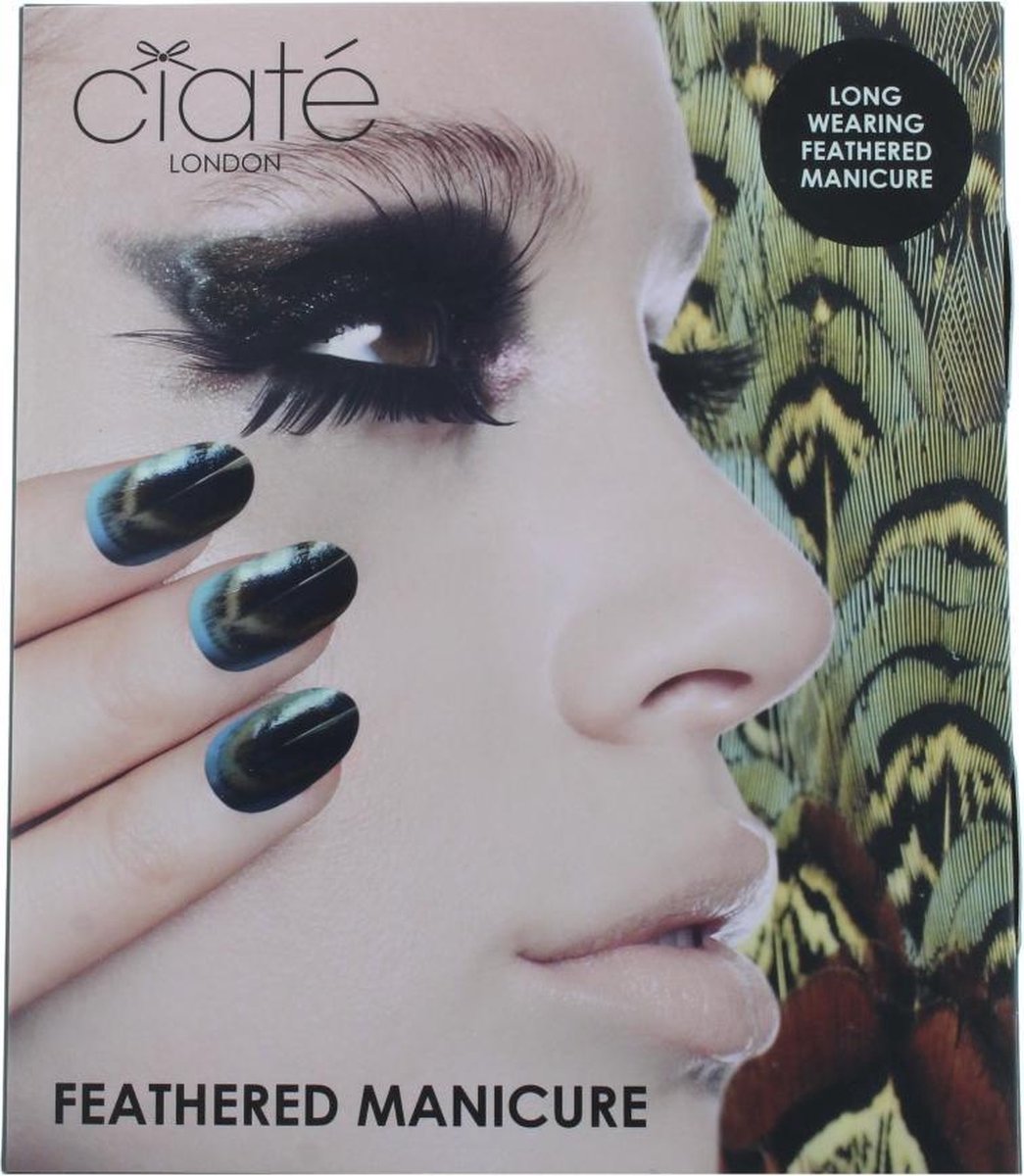 Ciate Feathered Manicure Ruffle My Feathers Geschenkset 5ml Chincilla Nagellack + 13ml Speed Coat Pro + Schere + Nagelfeile + Echte Federn