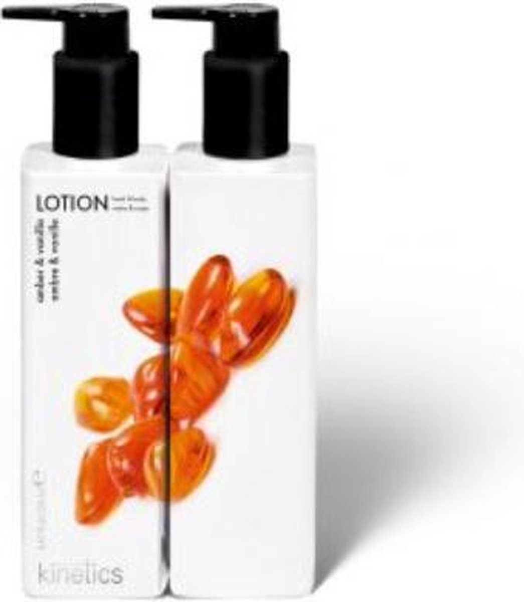 Kinetics Hand & Bodylotion 250ml pompfles Amber & Vanilla