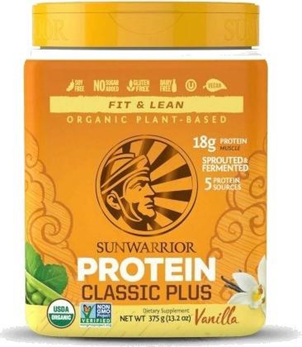 Sunwarrior Proteïne Classic Plus - Vanille - 375 gram