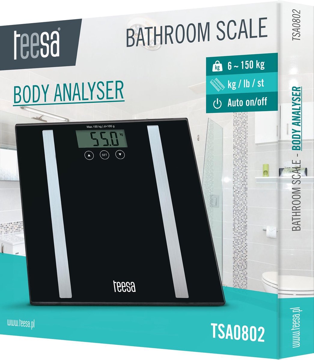 Teesa TSA0802 - Digitale personenweegschaal met body analyzer