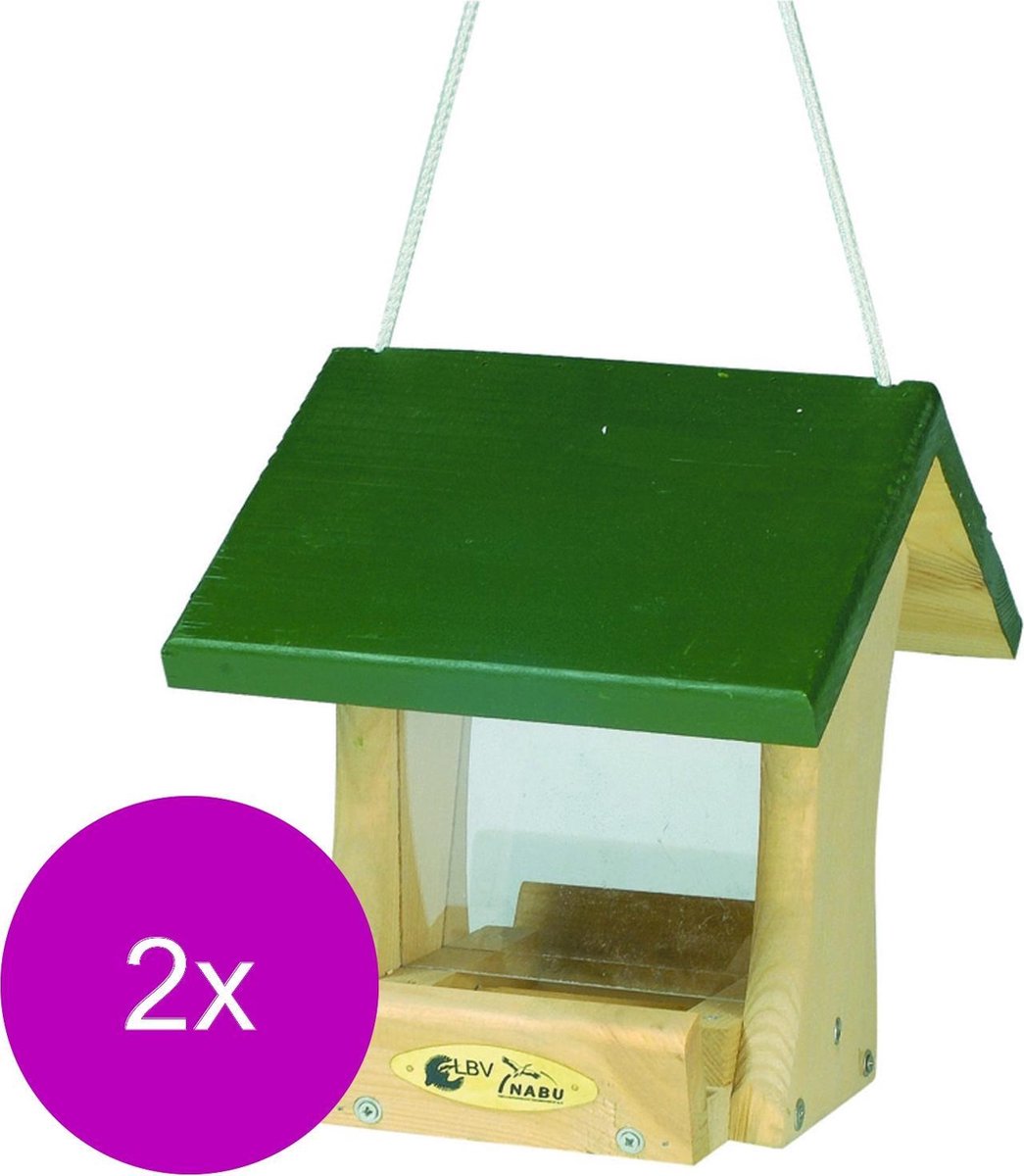 Wildbird Voederhuis Groen Dak Reno - Voederhuis - 2 x  stuks
