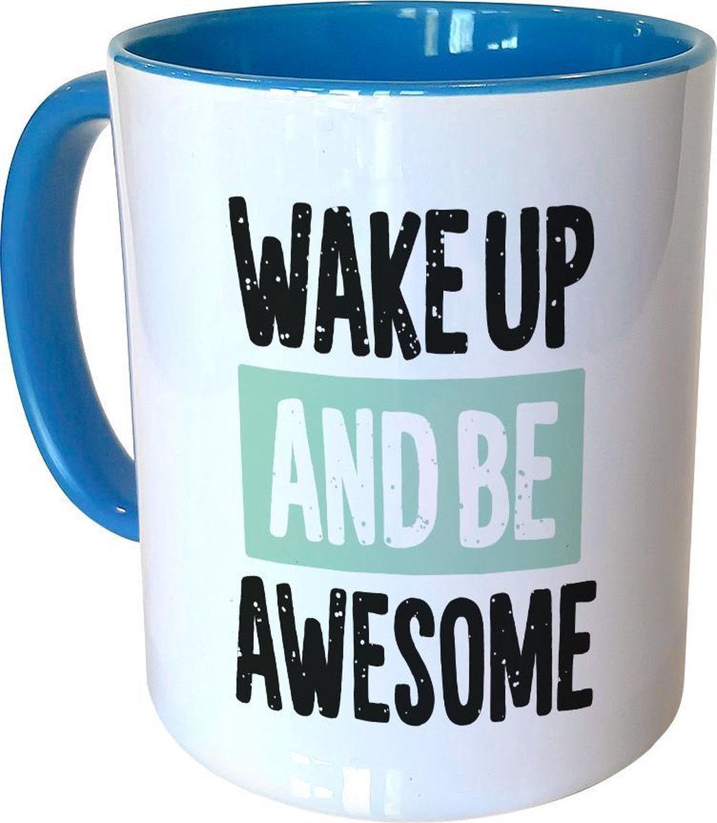 Mok Blauw - Be Awesome - 300ml