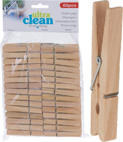 Wasknijpers - Hout 60 Stuks