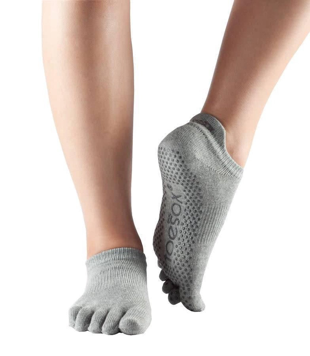 Toesox Low Rise Full Toe Grip Teensokken Grijs