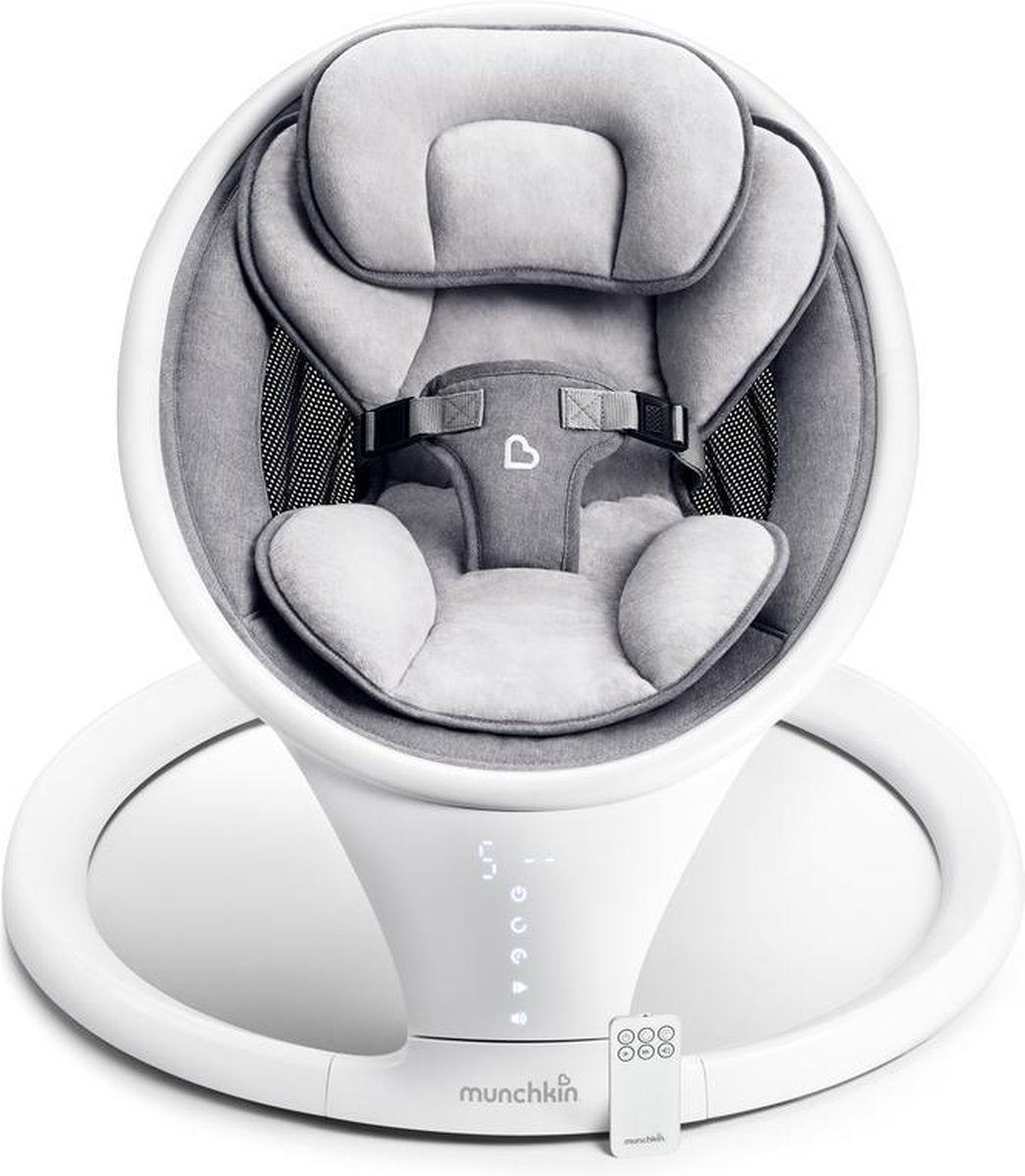 Swing - Baby Schommel - Wipstoel Munchkin - Grijs - bluetooth - met eigen  muziek