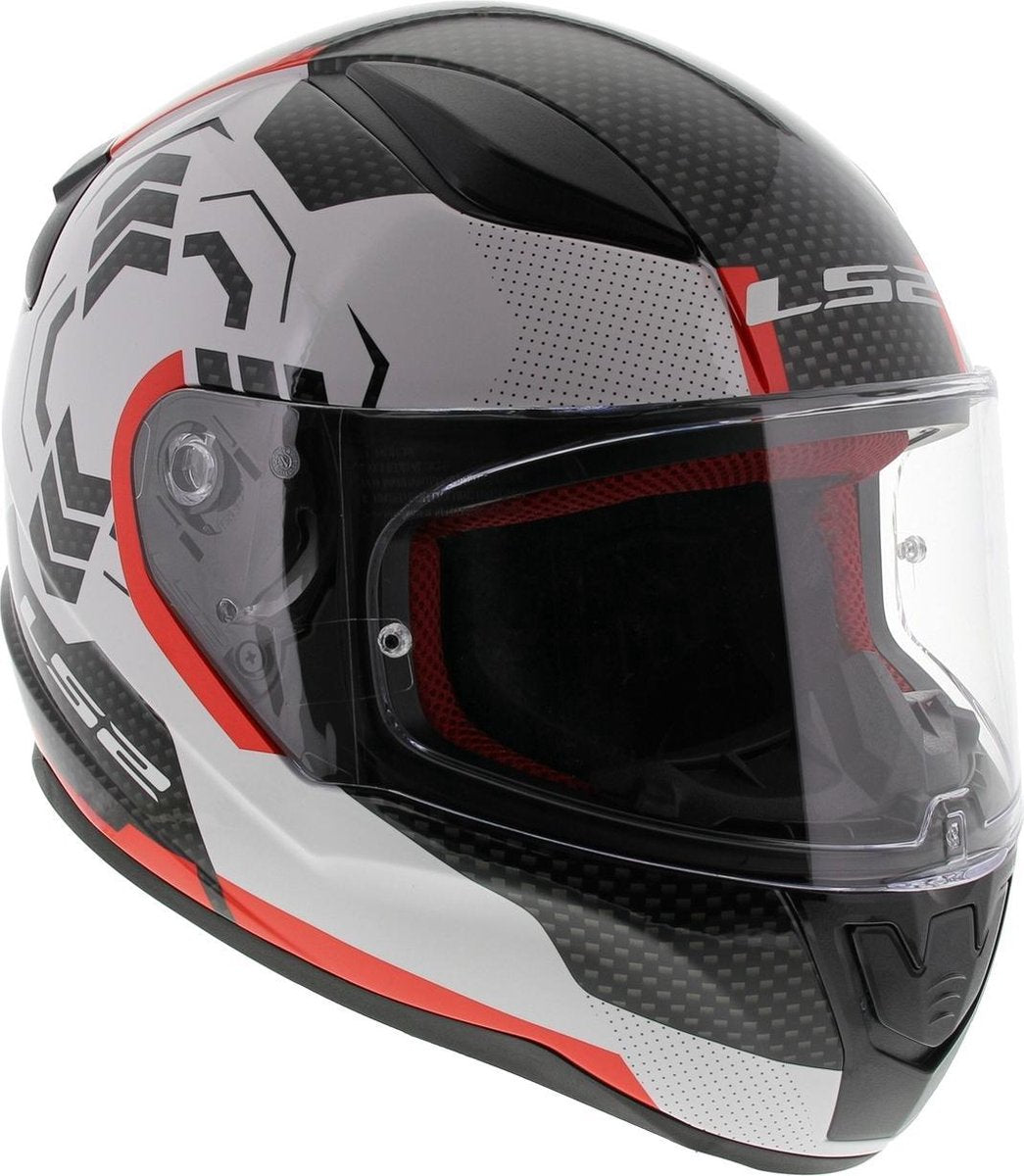 LS2 FF353 Rapid Ghost glans wit zwart rood