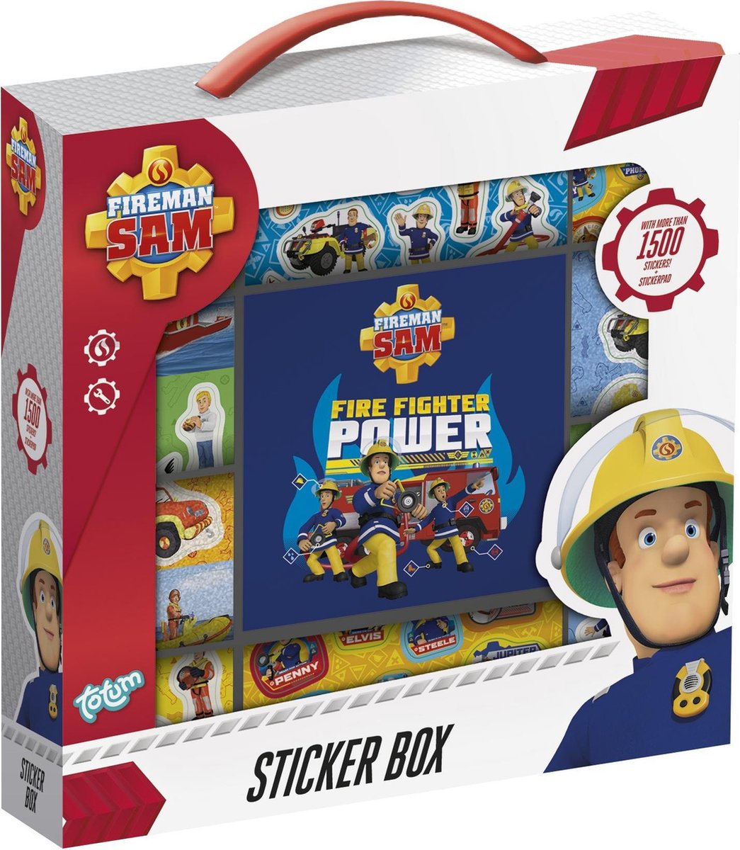 Brandweerman Sam stickerbox 12rolls + boekje
