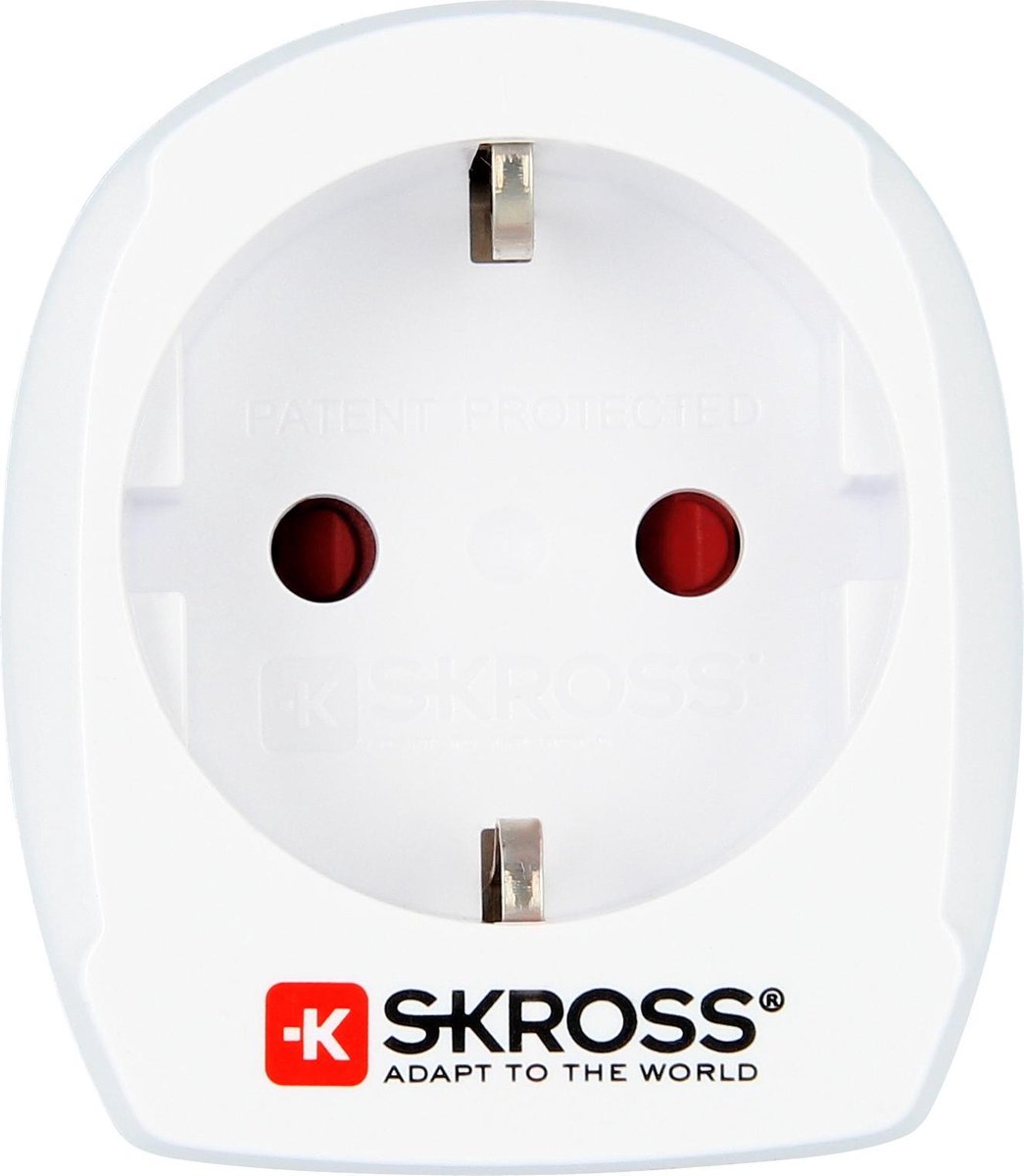 Skross 1.500201-E netstekker adapter Type C (Europlug) Wit