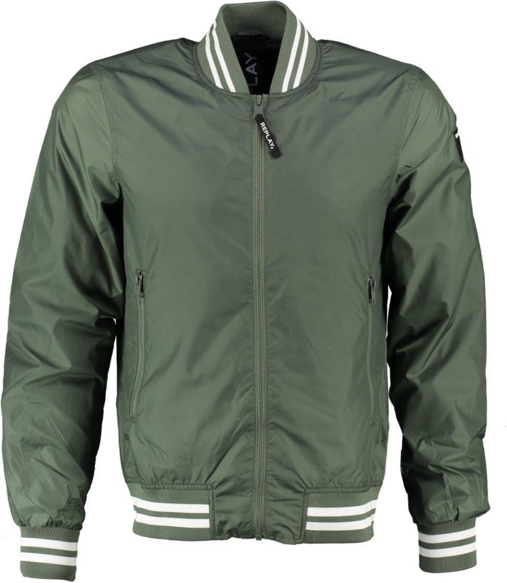 Replay groene bomber zomerjas - valt kleiner - Maat M