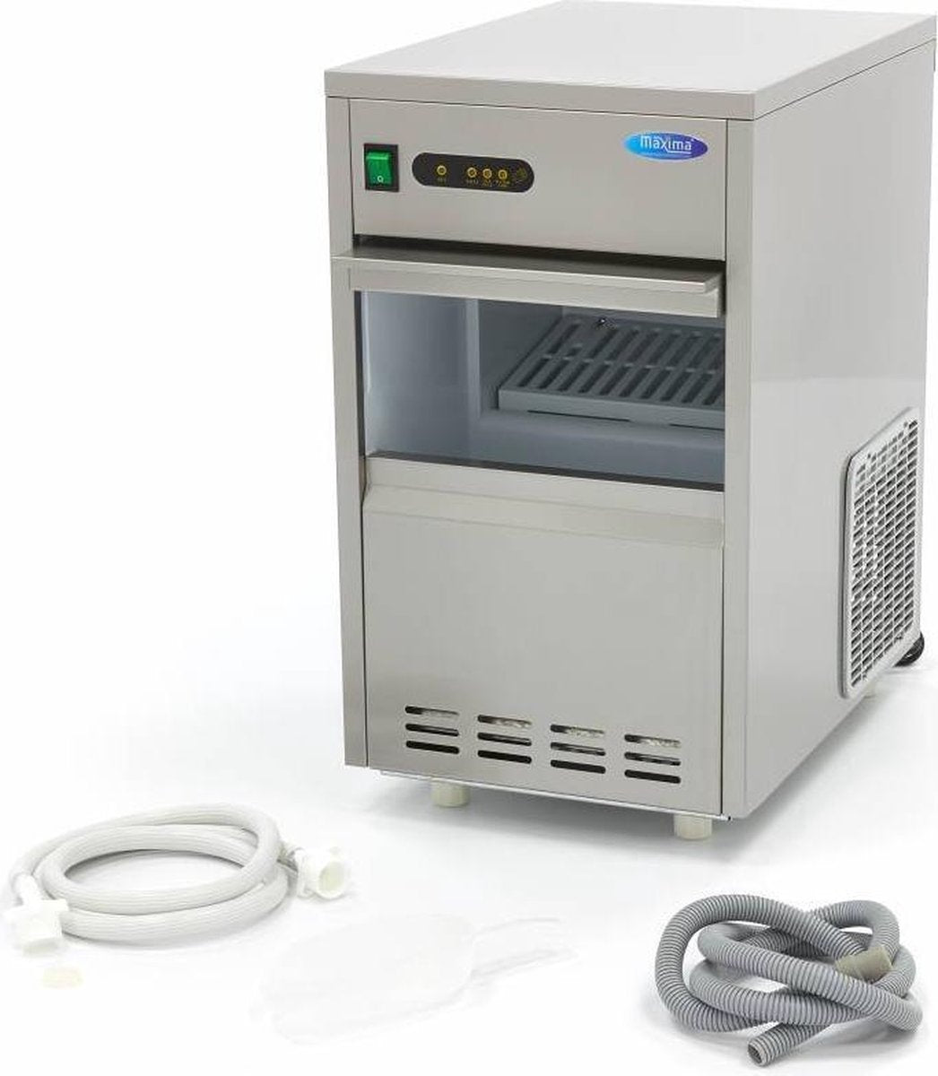 IJsblokjesmachine - 24 kg per 24 uur - 5 kg Opslag - RVS - Inbouw - Holle Blokjes - Professionele IJsblokmachine / IJsblokjesmaker - Maxima