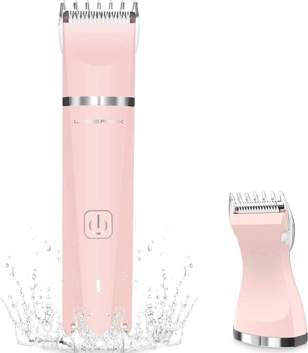 Elektrisch scheerapparaat 2-in-1 scheermesje voor dames Nat en droog Elektrisch scheerapparaat voor dames Oplaadbare bikinitrimmer Ladyshaver IPX7 waterdicht