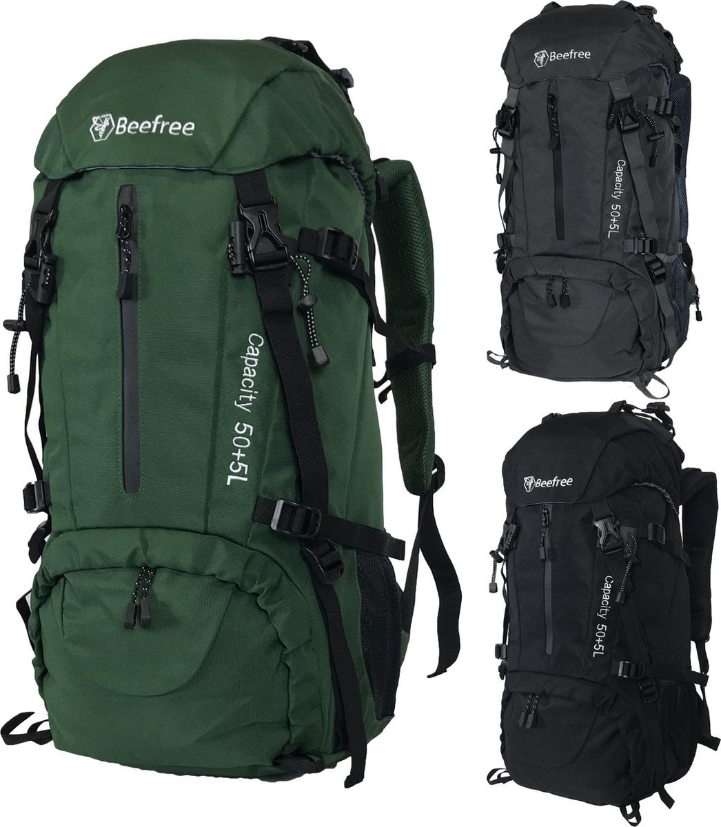 Beefree  Backpack - Rugzak - 55 Liter - Inclusief regenhoes - Groen