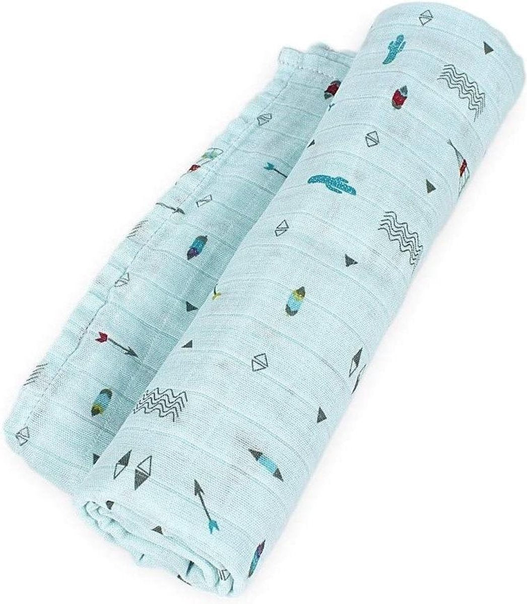 Interbaby Wikkeldeken Tipi Junior 120 X 120 Cm Katoen Blauw