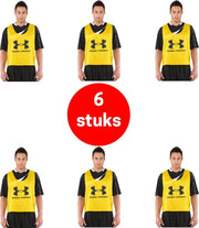 Under Armour - hesjes – 6 stuks – hesjes voetbal  - geel – veiligheidshesje – maat senior - hesje