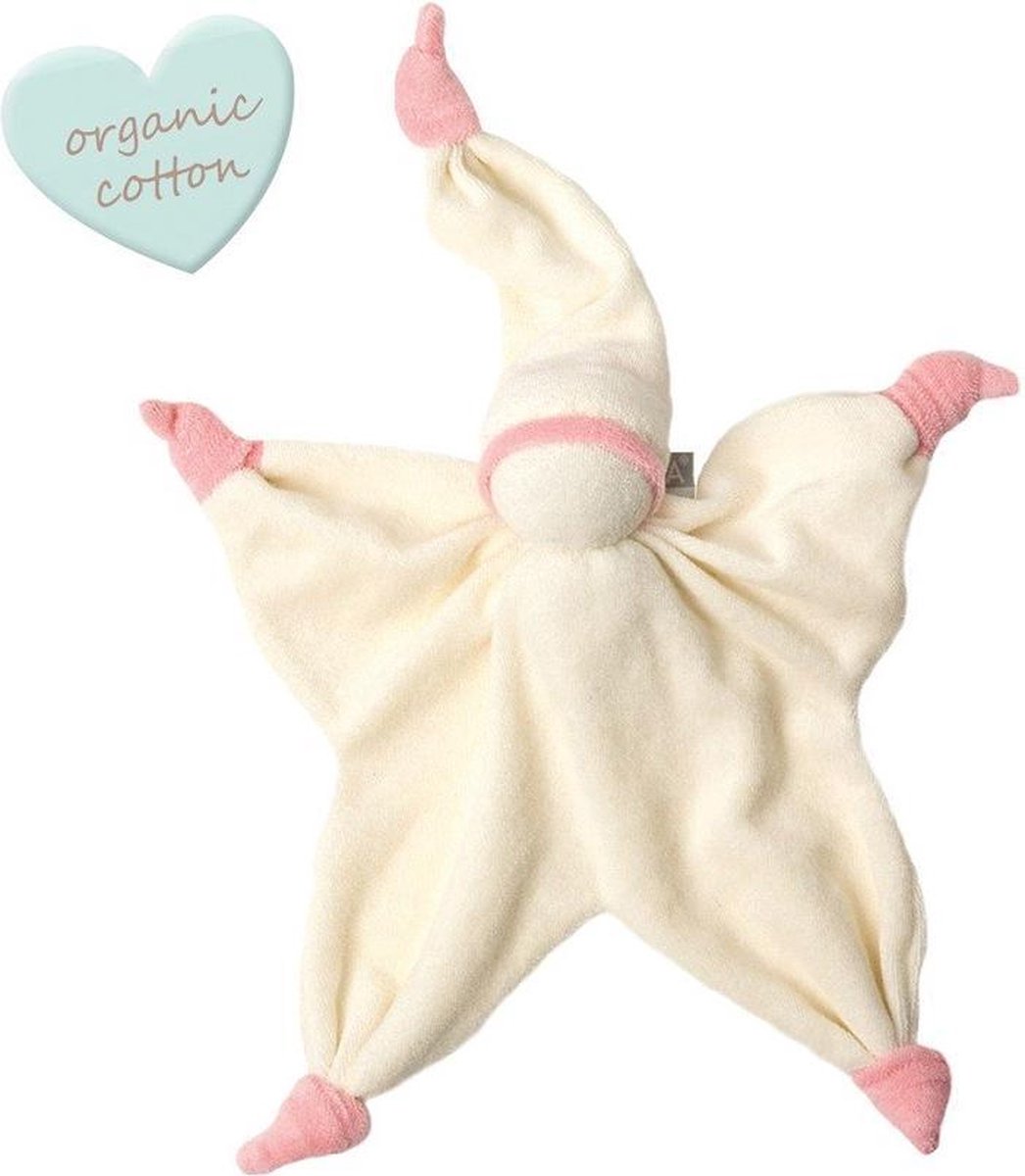 Peppa Sisco Organic knuffelpopje-Off White/Baby Pink