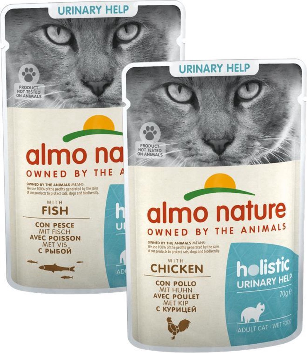 Natvoer voor Katten met Urinewegproblemen - Almo Nature - Holistic Urinary Help Pouch - 30 x 70g - Vis - 30 x 70 gram