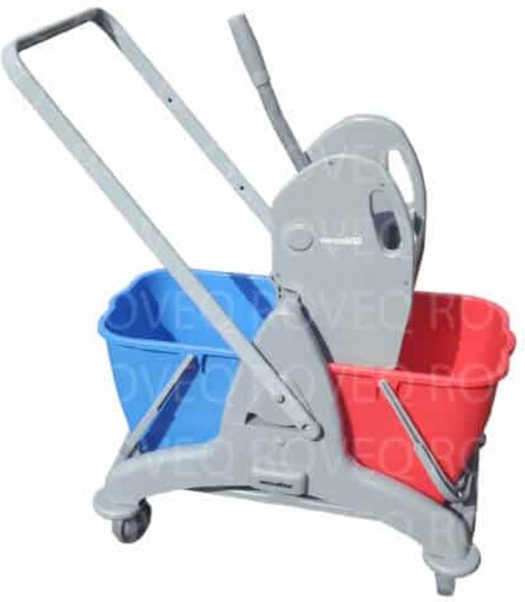 Wecoline | Mopwagen professioneel | Inclusief strengenmop | Inclusief moppers | Duwbeugel | 2x 15 liter