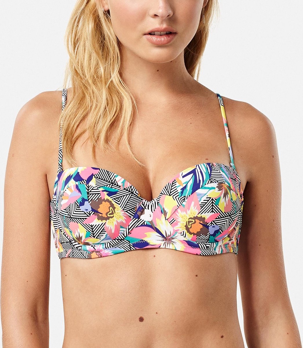 O'Neill Bikinitopje Balconette bikini top - Black Graphic Small W/ Pink - 44d