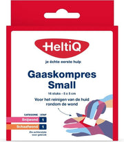 Heltiq Gaaskompressen - 5 x 5 cm - 16 stuks - Gaasjes