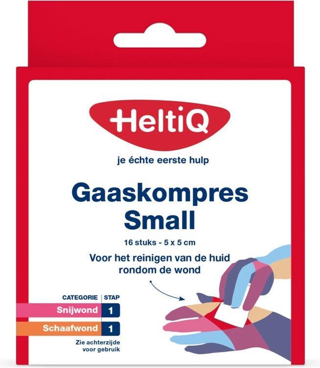 Heltiq Gaaskompressen - 5 x 5 cm - 16 stuks - Gaasjes
