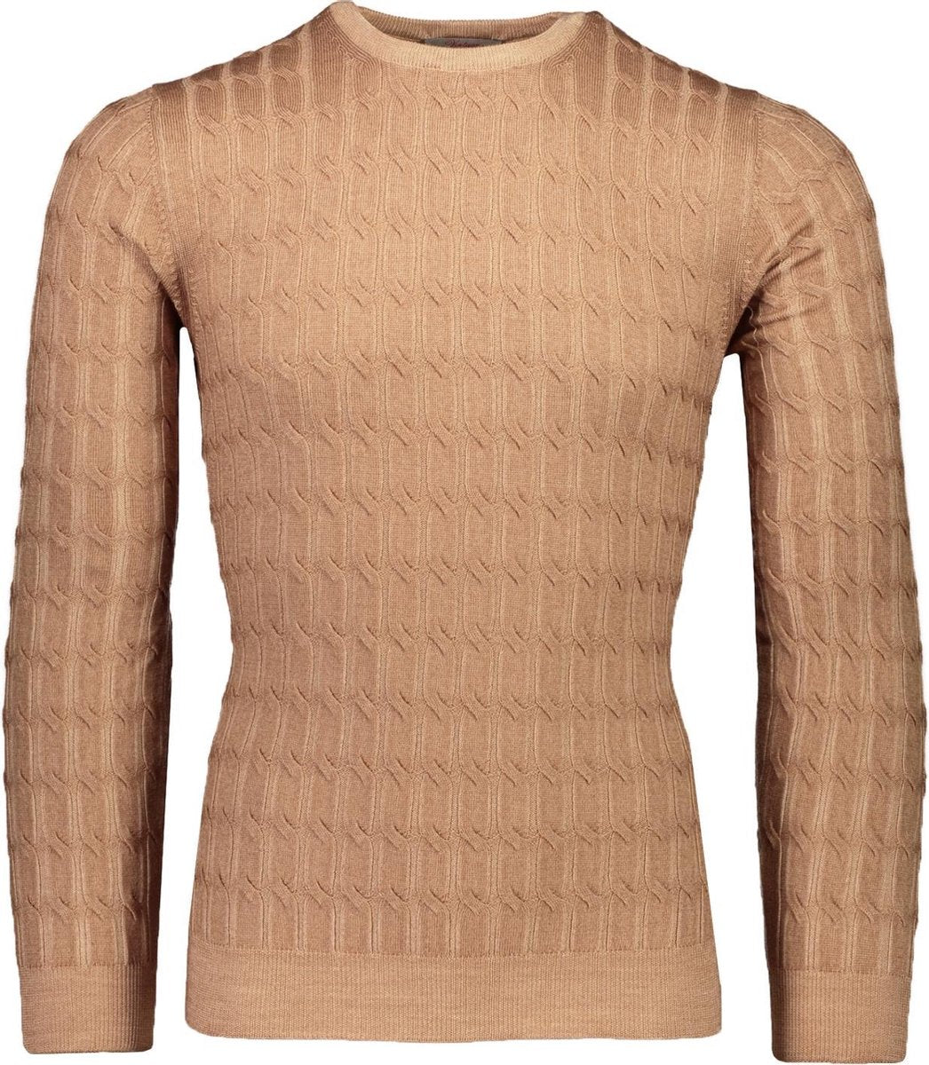 Gran Sasso  Trui Bruin Bruin Getailleerd - Maat XXL  - Heren - Herfst/Winter Collectie - Lana;Wool