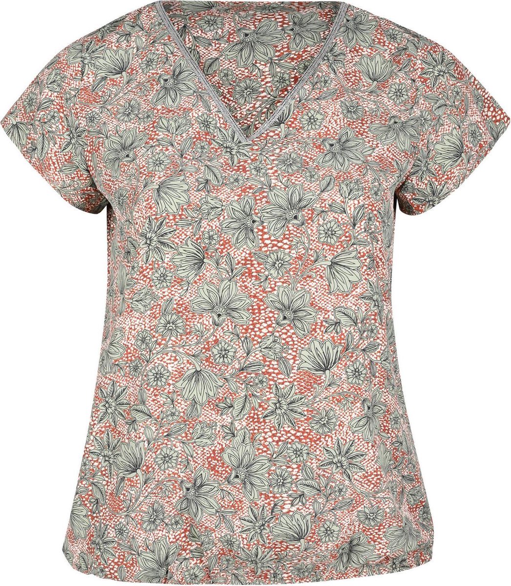 Blouse met bladprint