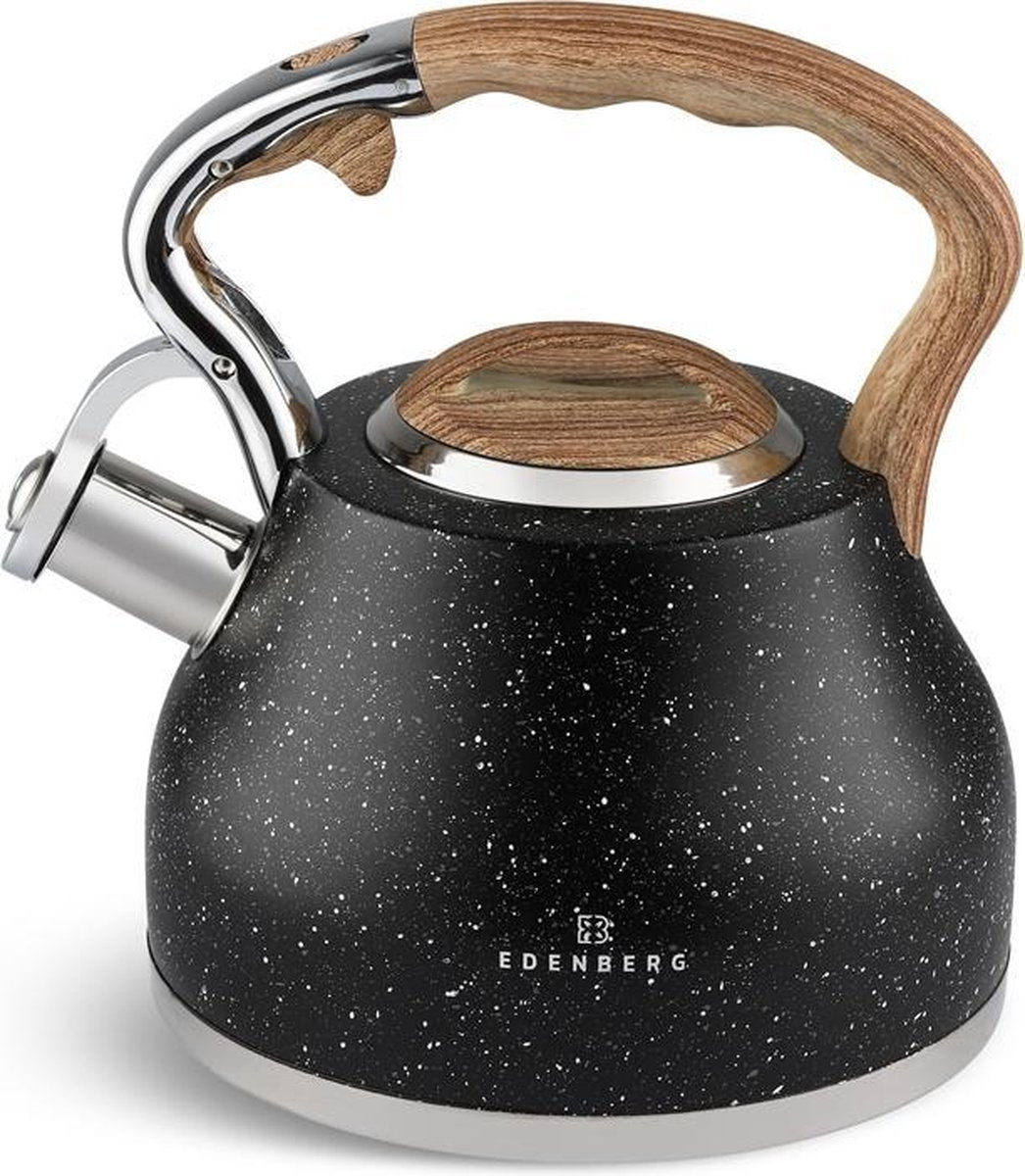 Edënbërg Black Line - Luxe RVS Fluitketel - 3 Liter