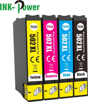 Inktcartridges voor Epson 502 - Multipack van 4 stuks - Met Chip - Epson 502XL - Voor Printers: Expression Home XP-5100 / XP-5105 - Workforce WF-2860DWF / WF-2865DWF - Epson Inktpatronen