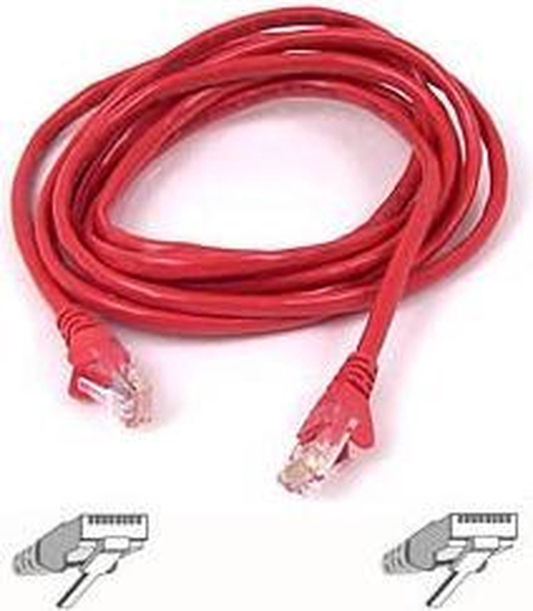 Belkin Cable patch CAT5 RJ45 snagless 0.5m red