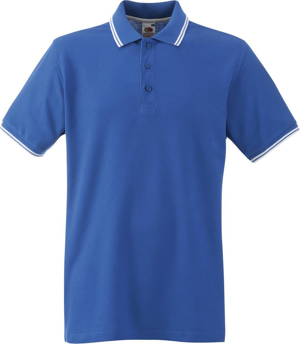 Fruit of the Loom Polo Tipped Royal Blue/White XL