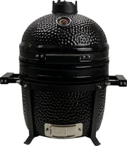 The Meat Boys Compact - Keramische BBQ - 15 inch Kamado - Tafelmodel - All Black Inclusief Platesetter en regenhoes
