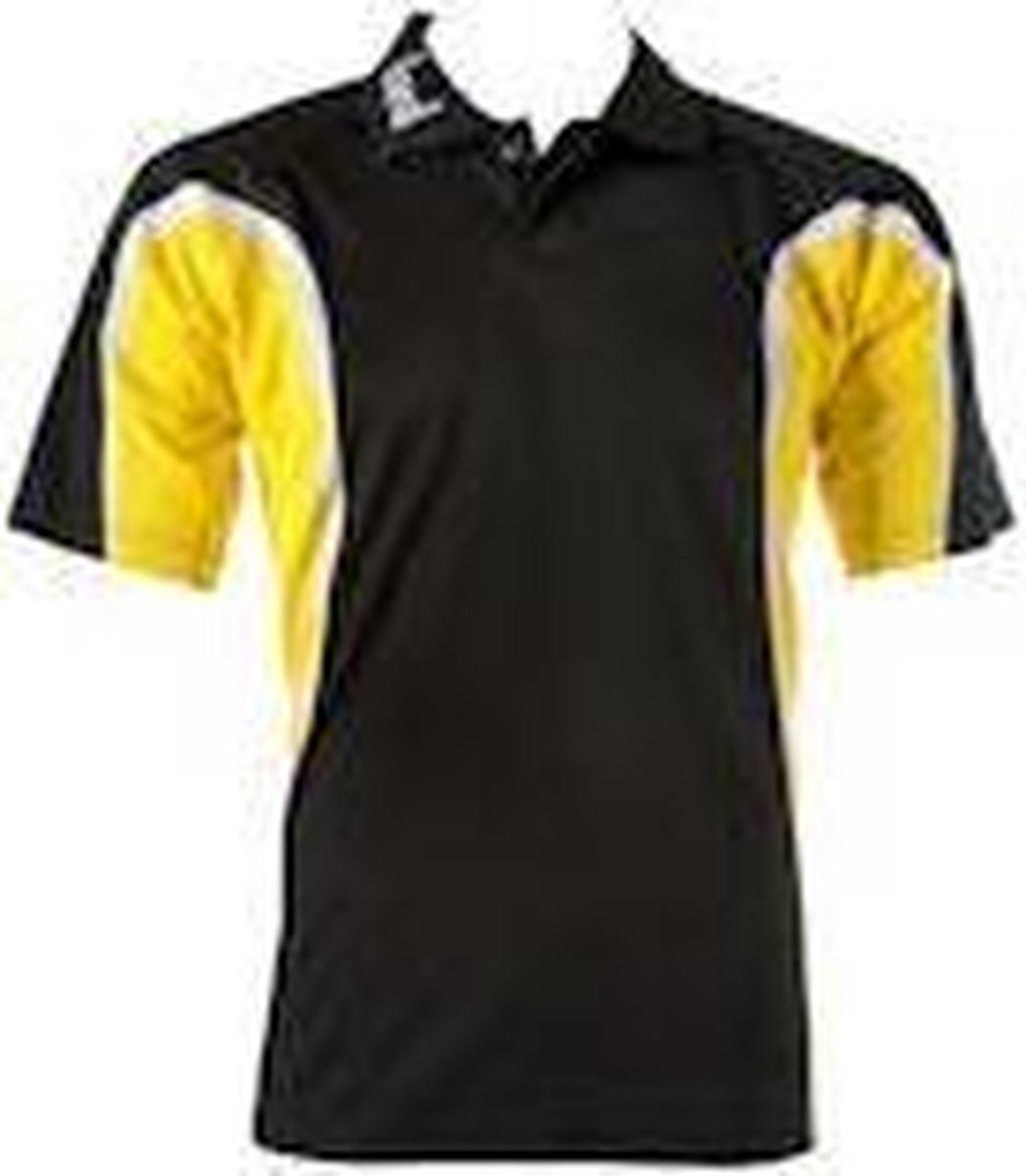 KWD Polo Fresco korte mouw - Zwart/geel/wit - Maat XL