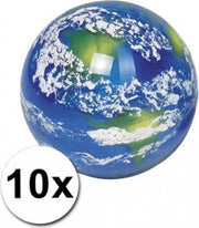 Wereldbol stuiterballen 10 stuks