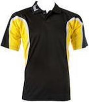 KWD Polo Fresco korte mouw - Zwart/geel/wit - Maat S