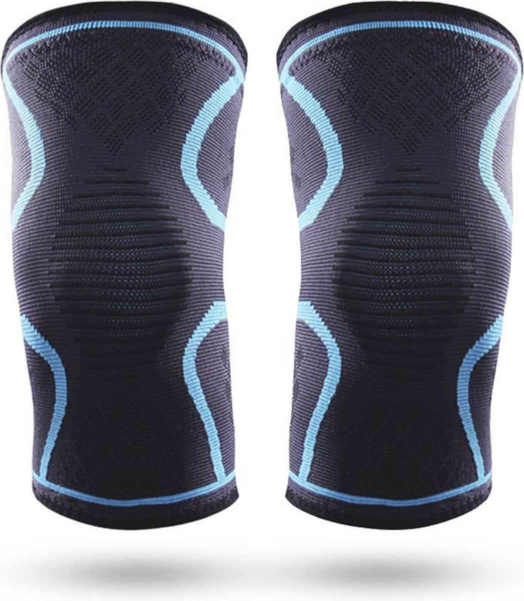 Effectieve Kniebrace - 2 Stuks - Kniebandage - Knee Sleeves - Unisex - Maat S - Blauw