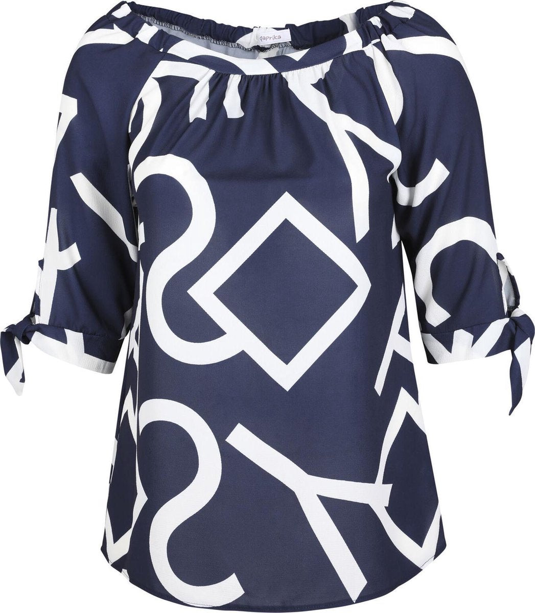 Blouse Eva met strikjes aan de mouwen